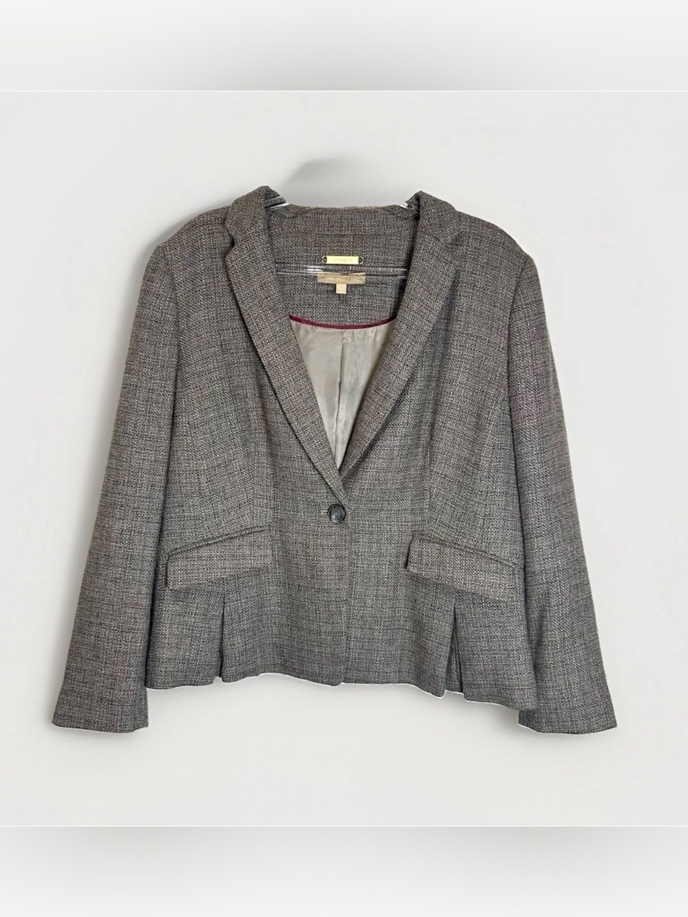 Talbots Italian Tweed Luxe Wool Blend Blazer Jacket Women 14P Single Button Work